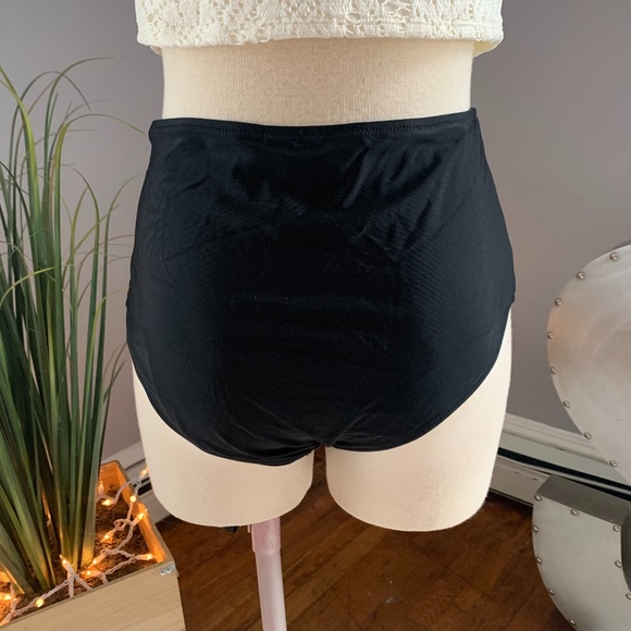 Aerie Black Hi-Waisted Swim Bottoms - Size L - Picture 3 of 4